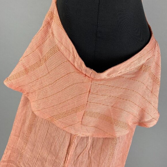 Maurices M Metallic Striped Ruffle Tiered Accent Tank Top Boho Summer Festival - Picture 10 of 13